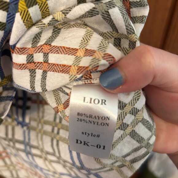 Lior Paris Button Down Multi-Colored Plaid Long Sleeve w/ Frocket - Picture 6 of 9